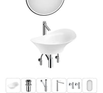 Комплект Wellsee 6 в 1 Lavinia Boho Bathroom Sink накладная раковина 56x33 см 20219385R