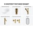 Комплект Wellsee 6 в 1 Lavinia Boho Bathroom Sink накладная раковина 56x33 см 20219387R 7