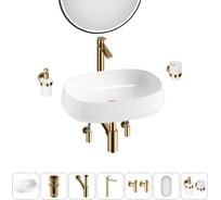 Комплект Wellsee 7 в 1 Lavinia Boho Bathroom Sink накладная раковина 54x41 см 20219423R