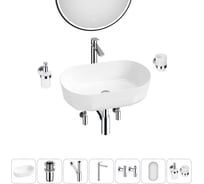 Комплект Wellsee 7 в 1 Lavinia Boho Bathroom Sink накладная раковина 55x32 см 20219493R