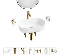 Комплект Wellsee 7 в 1 Lavinia Boho Bathroom Sink накладная раковина 55x32 см 20219495R