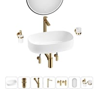 Комплект Wellsee 7 в 1 Lavinia Boho Bathroom Sink накладная раковина 55x35 см 20219503R