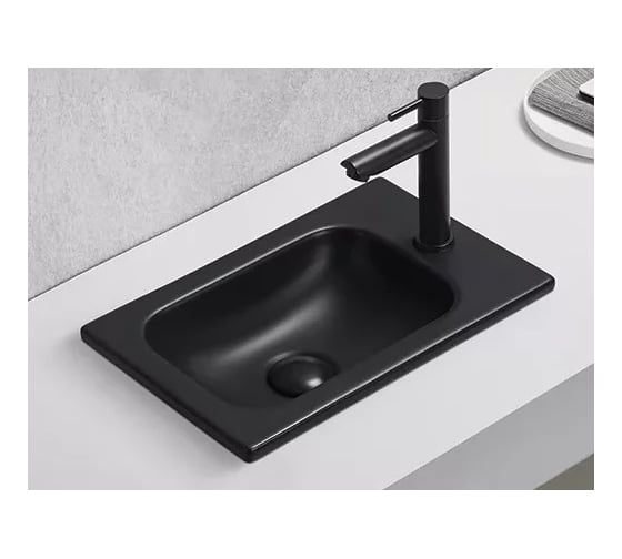 Раковина Gid Bm3340 встраиваемая сверху черная матовая 40.5x26x10 72203 1