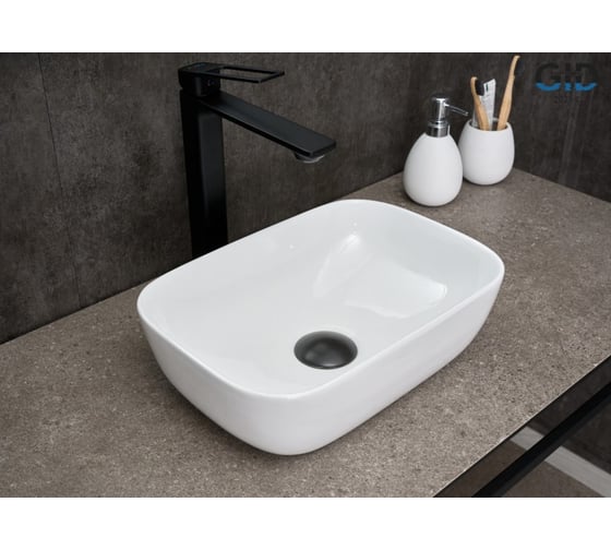 Раковина накладная Gid N1334 белая 36x25x11.5 51237 1