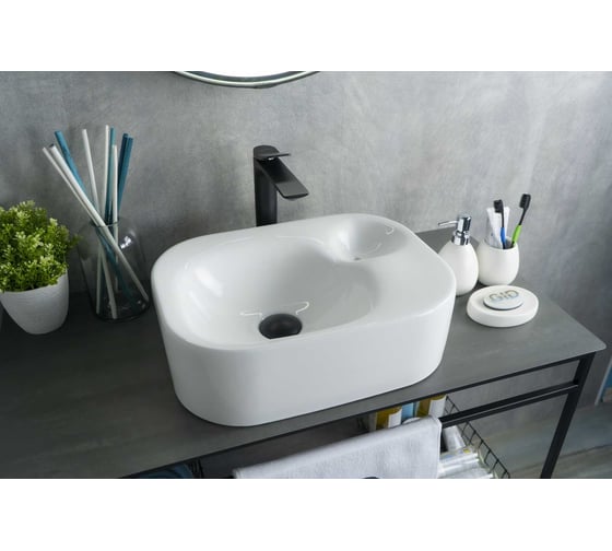 Раковина Gid N9266 накладная белая 47x34x15 51173 1