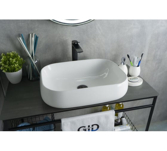 Раковина Gid N9243 накладная белая 56x42x14 51135 1