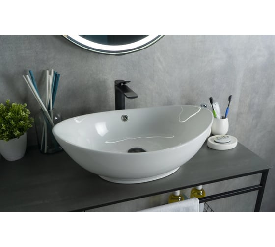 Раковина накладная Gid N9019 белая 60x37x19 51108 1
