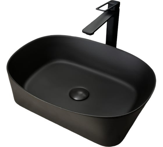 Раковина накладная Gid N9028bg черная графит 53x36x14 53380 1