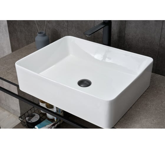 Раковина накладная Gid N9104 белая 52x41x13.5 51236 1