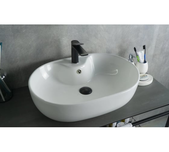 Раковина накладная Gid N9163 белая 59x41x16 51127 1
