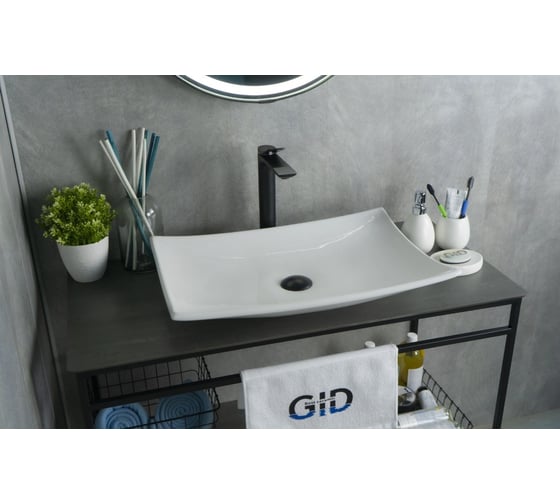 Раковина накладная Gid N9177 белая 60x39x11.5 51170 1