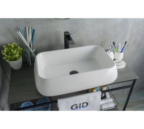 Раковина Gid N9239 накладная белая 60x40x15 51134 1