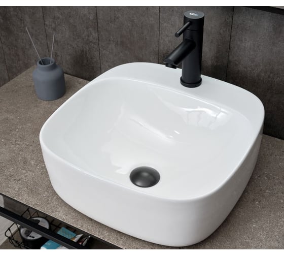 Раковина Gid N9284 накладная белая 42x42x15.5 51219 1