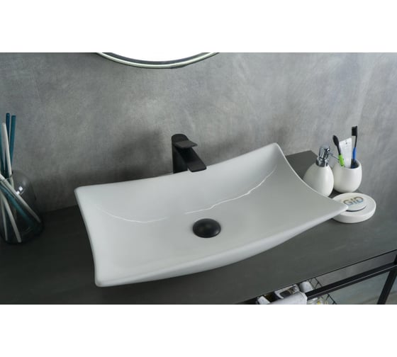 Раковина накладная Gid N9176 белая 56x42x10.5 51129 1