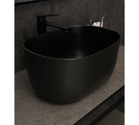 Раковина Gid N9302bg накладная черная графит 45x32x22 53377 1