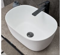 Раковина Gid N9302wg накладная белая матовая / белая графит 45x32x22 51220