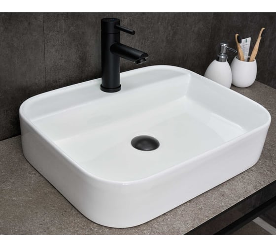 Раковина Gid N9550 накладная белая 50x40x11 51229 1