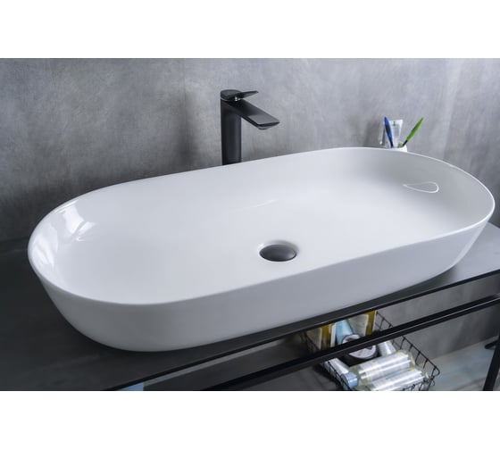 Раковина Gid N9348 накладная белая 81x41x14 51200 1