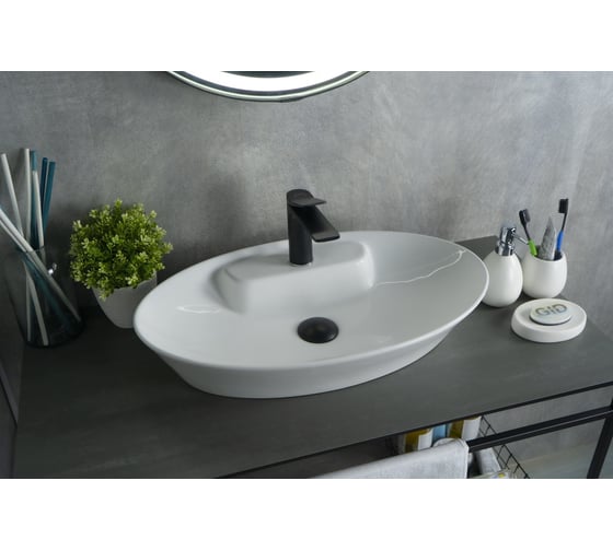 Раковина Gid N9398 накладная белая 61x37x12 51142 1