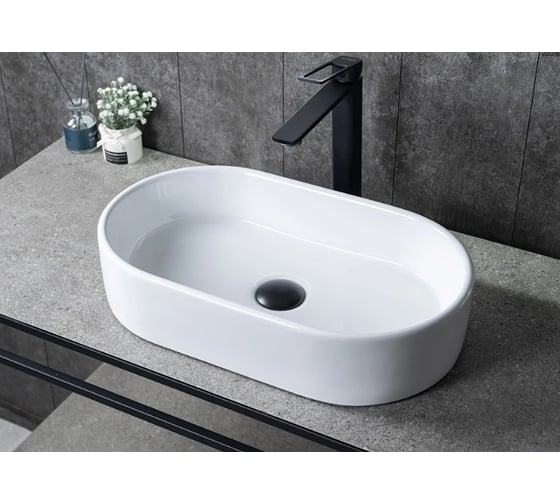 Раковина накладная Gid N9020 белая 52.5x30.5x11.5 51209 1