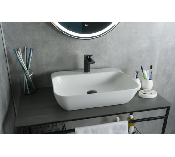Раковина накладная Gid N9047 белая 55x42x15 51184 1