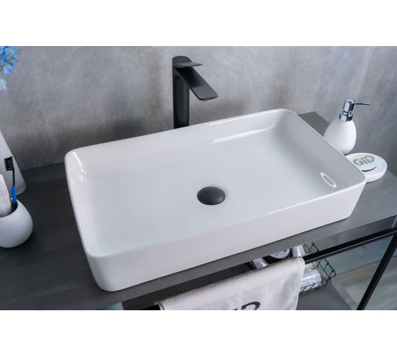 Раковина Gid N9396 накладная белая 60x34x11 51140 1