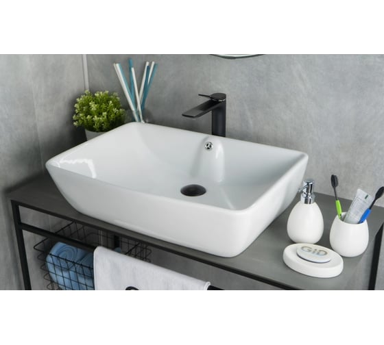 Раковина накладная Gid N9121 белая 59x42x15.5 51123 1