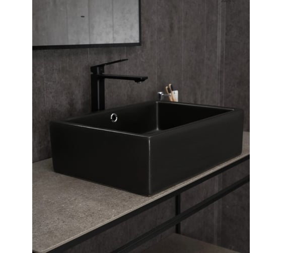 Раковина накладная Gid N9129bg черная графит 50x38x14.5 53381 1