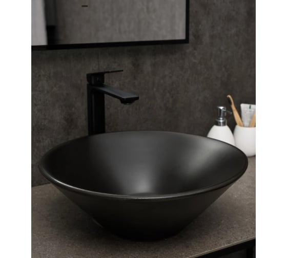 Раковина накладная Gid N9102bg черная графит 42x42x15 53383 1