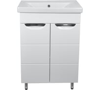 Комплект Loranto: Тумба Стиль-60 Соло 600х860х460, с фрезеровкой, с раковиной Sava 60 2060 CS00070866