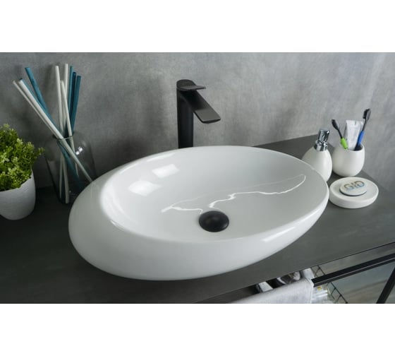 Раковина накладная Gid N9050 белая 59x37x14 51167 1