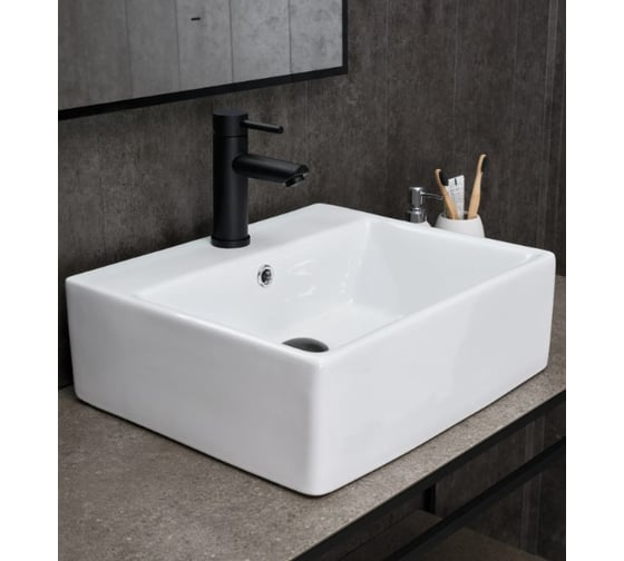 Раковина накладная Gid N9145 белая 45.5x40x15 51214 1