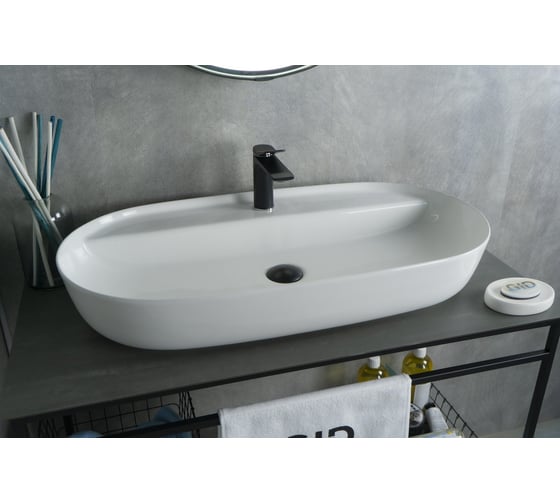 Раковина Gid N9347 накладная белая 81x41x14 51190 1