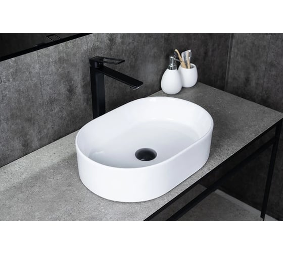 Раковина накладная Gid N1330 белая 46.5x32x12 51239 1