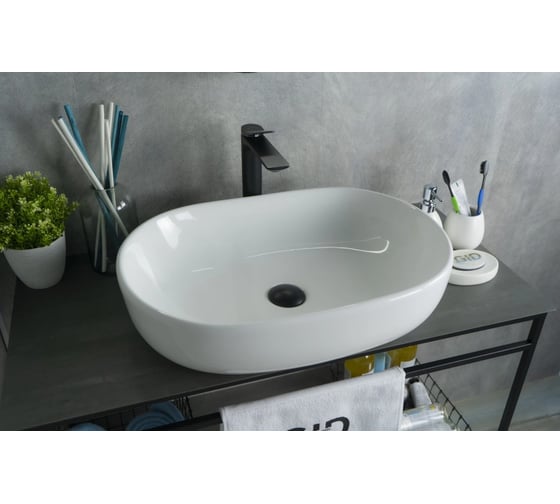 Раковина накладная Gid N9026a белая 60x40x15 51112 1