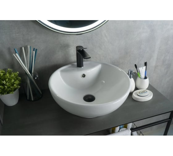 Раковина накладная Gid N9001 белая 45x45x17 51101 1