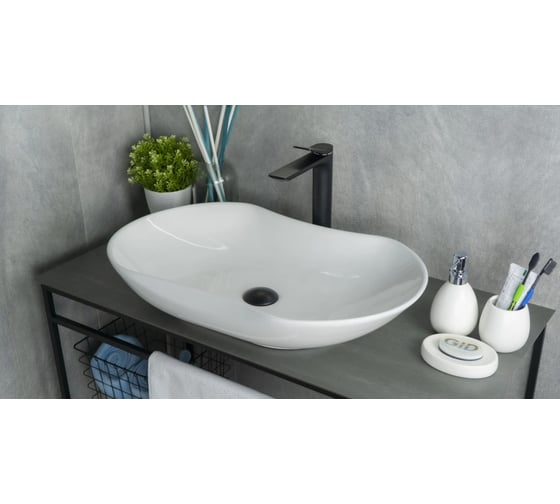 Раковина накладная Gid N9175 белая 66.5x41x12 51128 1