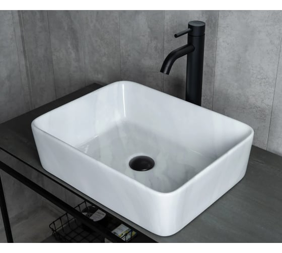 Раковина накладная Gid Mnc600 под камень глянцевая 48x37x13 54459 1