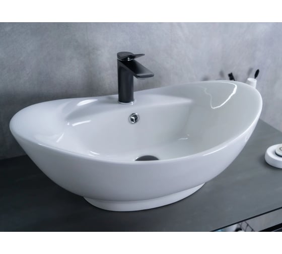 Раковина накладная Gid N9018 белая 59x39x21 51107 1
