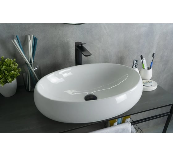 Раковина накладная Gid N9030a белая 60x41x15 51114 1
