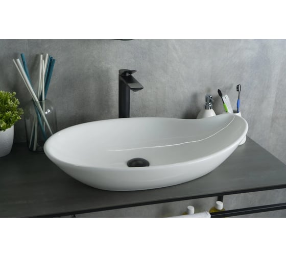 Раковина накладная Gid N9052 белая 65x38x14 51116 1