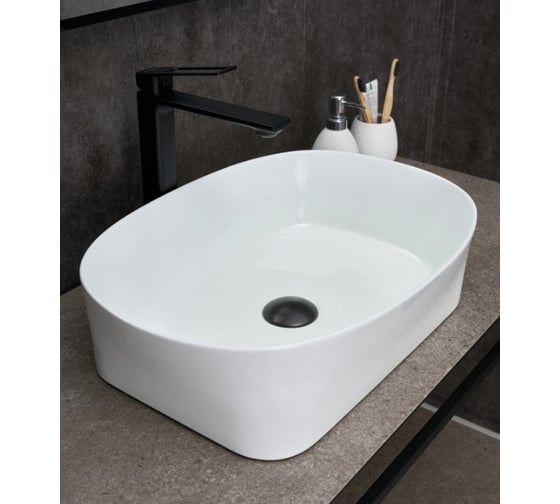 Раковина накладная Gid N9028 белая 53x36x14 51233 1