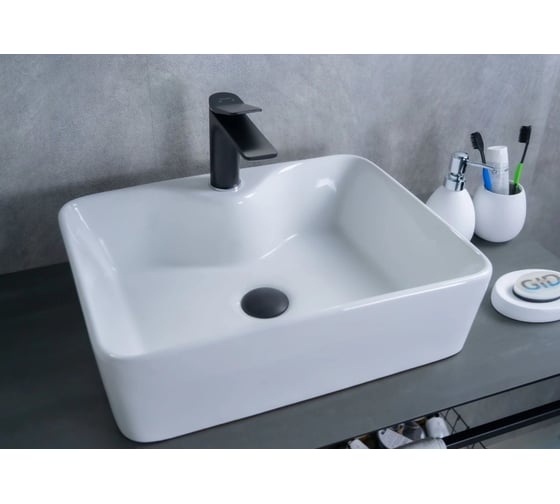 Раковина накладная Gid N9091 белая 48x37x13 51176 1
