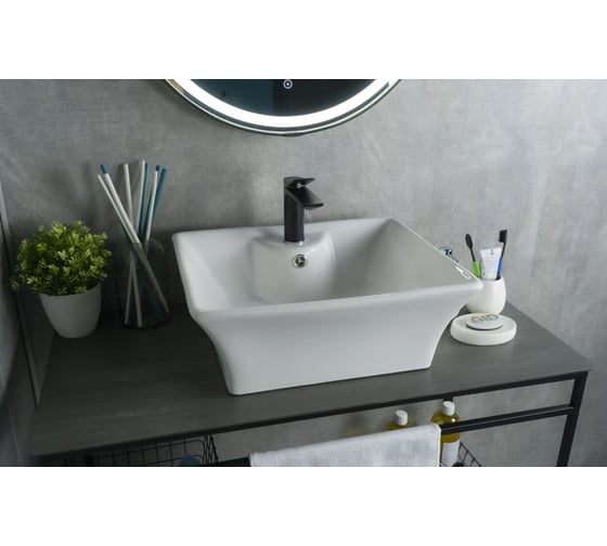 Раковина накладная Gid N9108 белая 49x41x19 51121 1