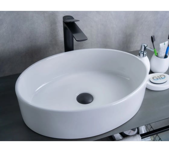 Раковина накладная Gid N9012 белая 50x36x14 51106 1