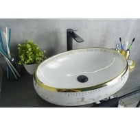 Раковина Gid Nc472 накладная белая / золото 60x41x15 52222