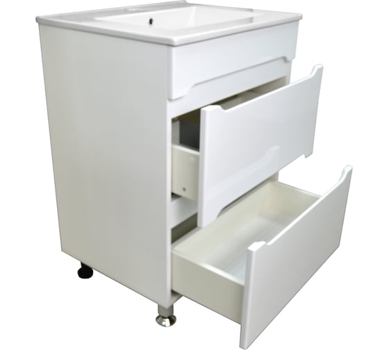 Комплект Loranto: Тумба Арфа 60/2Н 600х830х470, без подсветки, с раковиной LEONE AZ-7506-60 CS00071927