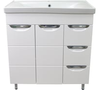 Комплект Loranto: Тумба Стиль-80/3 Соло 800х850х435, с фрезеровкой, с раковиной Sava 80 2080 CS00070390