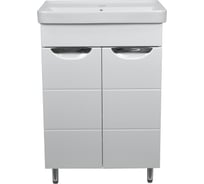 Комплект Loranto: Тумба Стиль-60 Соло 600х850х430, с фрезеровкой, с раковиной Monte 60 Китай CS00069263