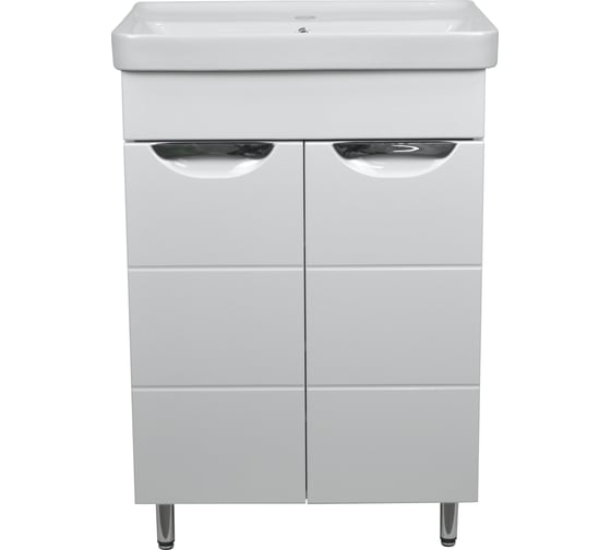 Комплект Loranto: Тумба Стиль-60 Соло 600х850х430, с фрезеровкой, с раковиной Monte 60 Китай CS00069263